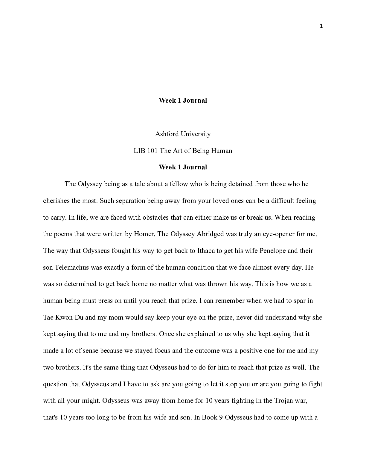 Preview image of W1Journal.docx document